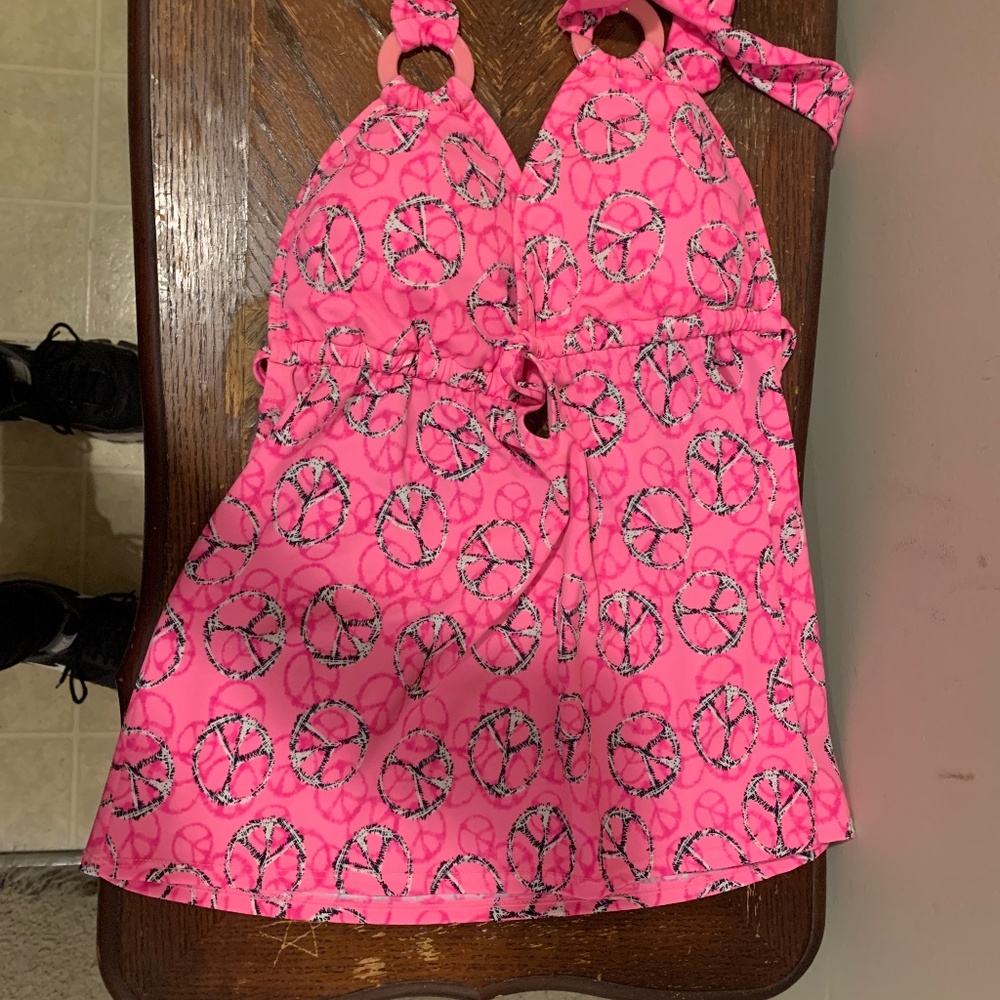 Joe Boxer, Bikini Top with Peace Signs in Pink